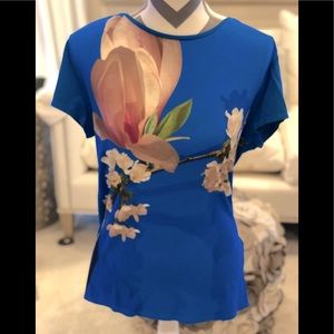 NWOT Ted Baker Shirt. Beautiful Blue. Size TB4 is equivalent to L of 10-12.